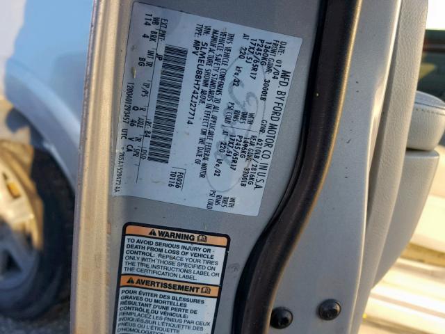 5LMEU88H74ZJ27714 - 2004 LINCOLN AVIATOR 灰色 照片 10