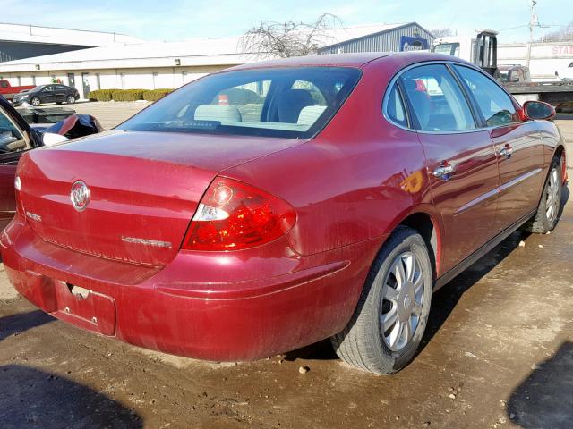 2G4WC532951266958 - 2005 BUICK LACROSSE C BURGUNDY photo 4