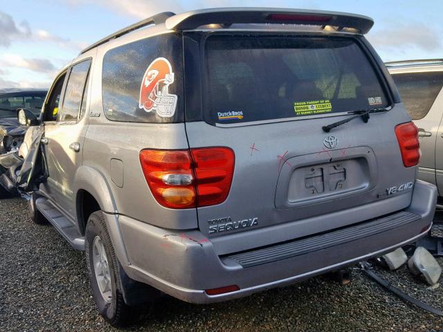 5TDBT48A82S113800 - 2002 TOYOTA SEQUOIA LI SILVER photo 3