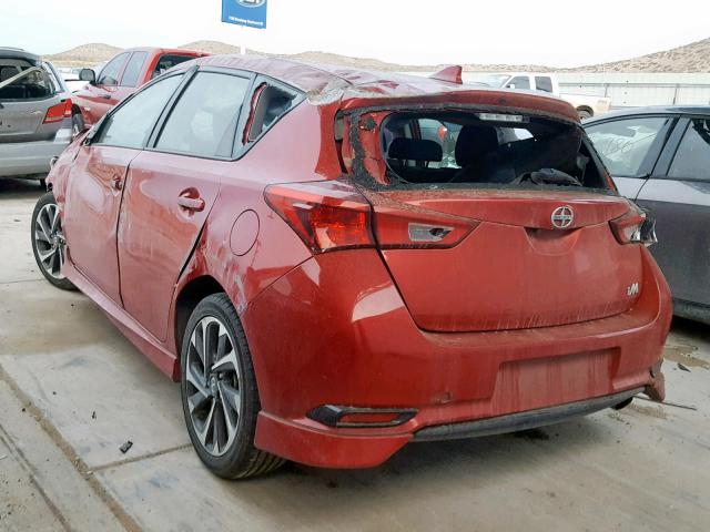 JTNKARJE8GJ509483 - 2016 TOYOTA SCION IM RED photo 3