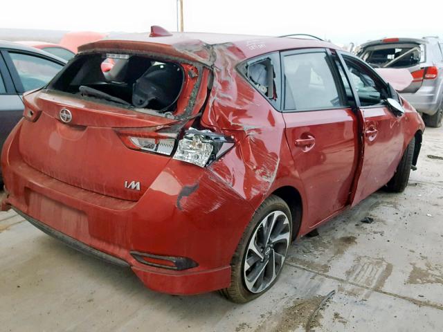 JTNKARJE8GJ509483 - 2016 TOYOTA SCION IM RED photo 4