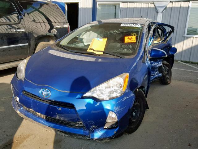 JTDKDTB34C1024743 - 2012 TOYOTA PRIUS C BLUE photo 2