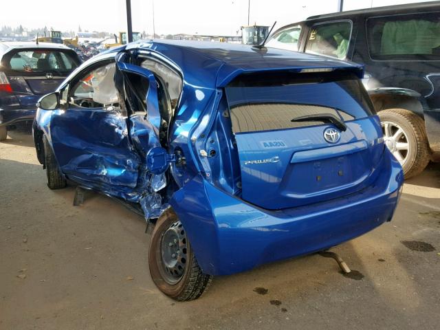 JTDKDTB34C1024743 - 2012 TOYOTA PRIUS C BLUE photo 3