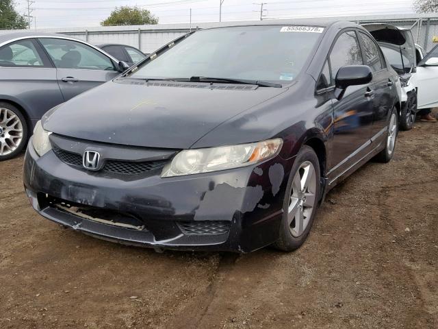 2HGFA15689H507538 - 2009 HONDA CIVIC BLACK photo 2