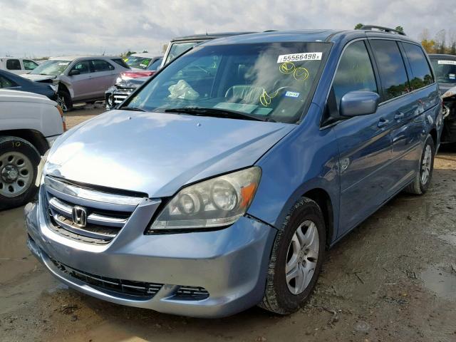 5FNRL38717B065274 - 2007 HONDA ODYSSEY EX BLUE photo 2