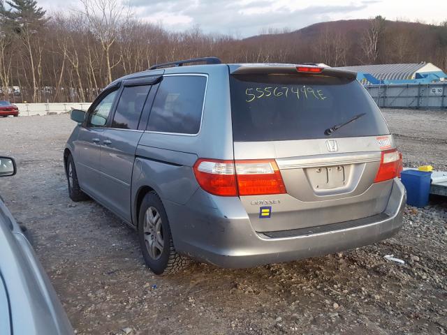 5FNRL38467B103250 - 2007 HONDA ODYSSEY EX GRAY photo 3