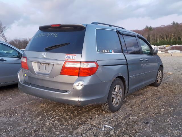 5FNRL38467B103250 - 2007 HONDA ODYSSEY EX GRAY photo 4