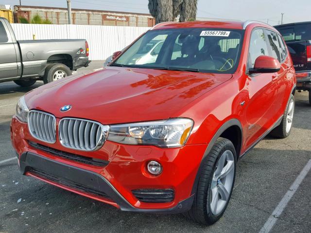 5UXWZ7C39H0X42311 - 2017 BMW X3 SDRIVE2 RED photo 2