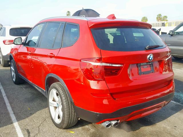 5UXWZ7C39H0X42311 - 2017 BMW X3 SDRIVE2 RED photo 3