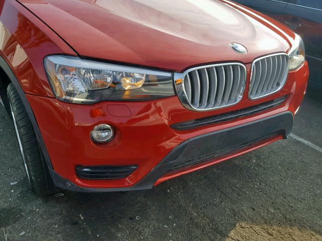5UXWZ7C39H0X42311 - 2017 BMW X3 SDRIVE2 RED photo 9