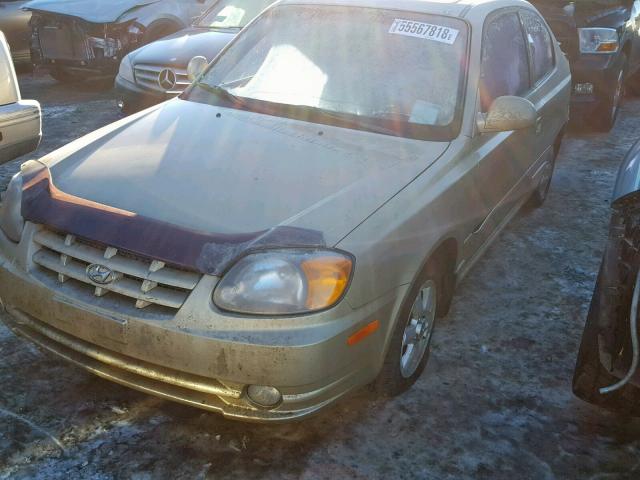 KMHCG35C94U294151 - 2004 HYUNDAI ACCENT GL GOLD photo 2