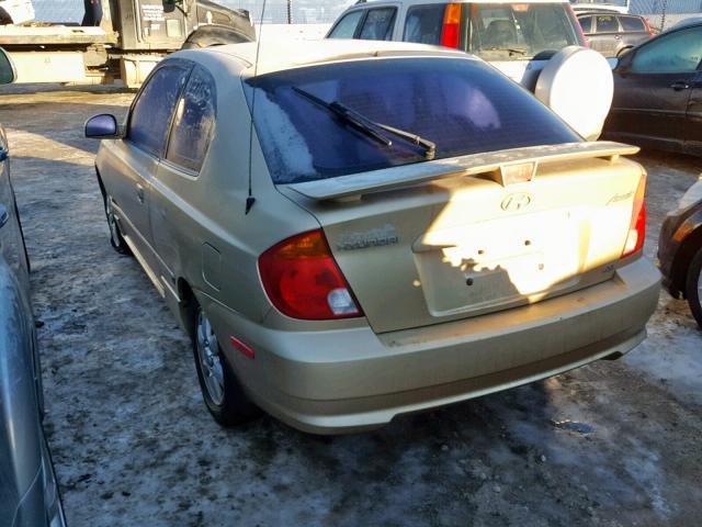 KMHCG35C94U294151 - 2004 HYUNDAI ACCENT GL GOLD photo 3