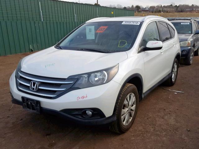 5J6RM4H74CL039580 - 2012 HONDA CR-V EXL WHITE photo 2