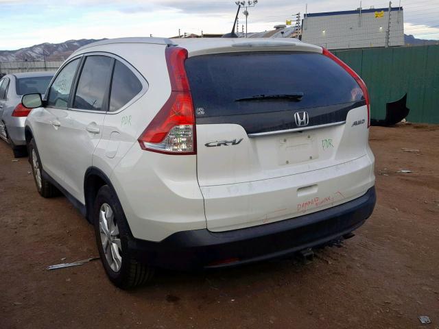 5J6RM4H74CL039580 - 2012 HONDA CR-V EXL WHITE photo 3