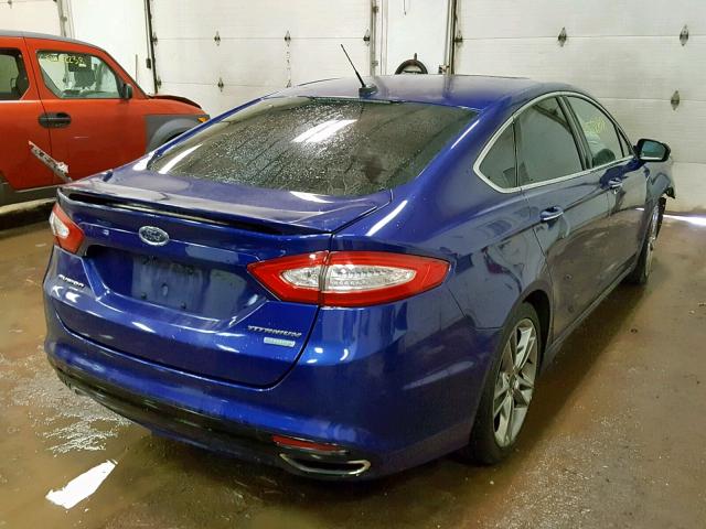 3FA6P0K96DR302535 - 2013 FORD FUSION TIT BLUE photo 4