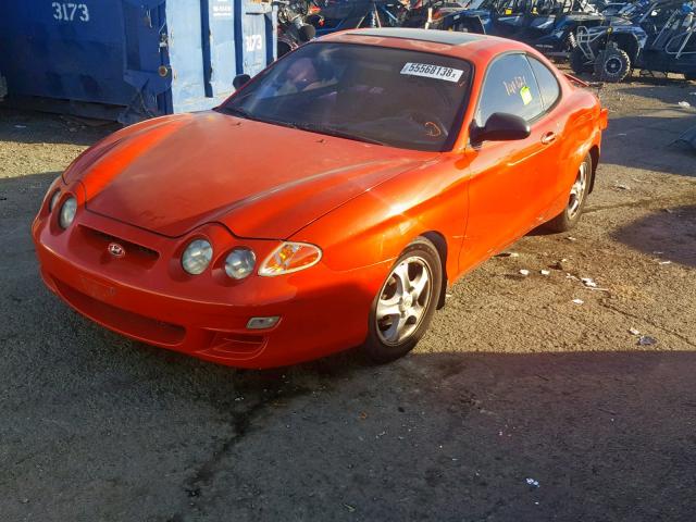 KMHJG25F9YU179907 - 2000 HYUNDAI TIBURON RED photo 2