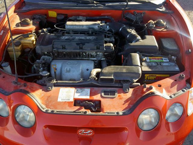 KMHJG25F9YU179907 - 2000 HYUNDAI TIBURON RED photo 7