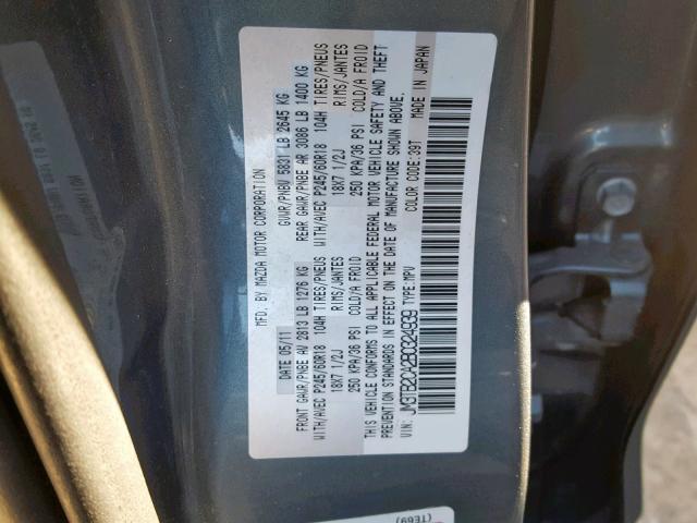 JM3TB2CA2B0324939 - 2011 MAZDA CX-9 GRAY photo 10