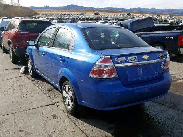 KL1TD5DE2AB100215 - 2010 CHEVROLET AVEO LS BLUE photo 3