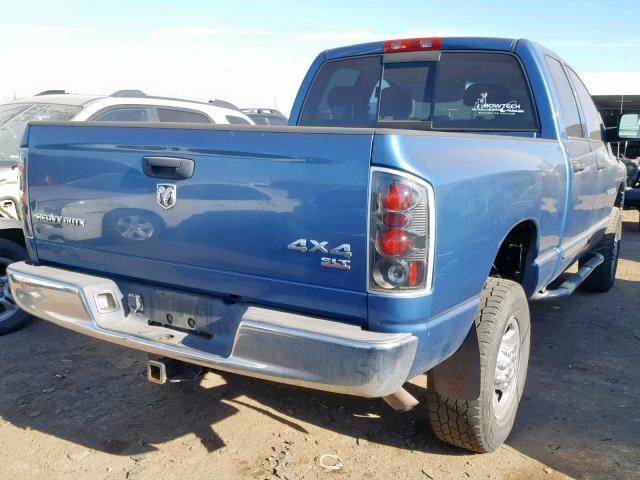 3D7KS28D05G830721 - 2005 DODGE RAM 2500 S BLUE photo 4