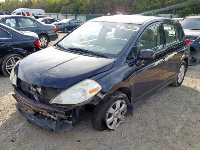 3N1BC13E58L414499 - 2008 NISSAN VERSA S BLACK photo 2