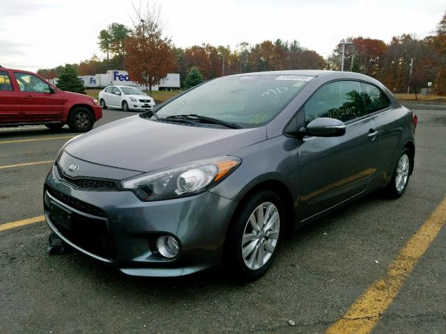 KNAFX6A89E5229796 - 2014 KIA FORTE EX GRAY photo 2