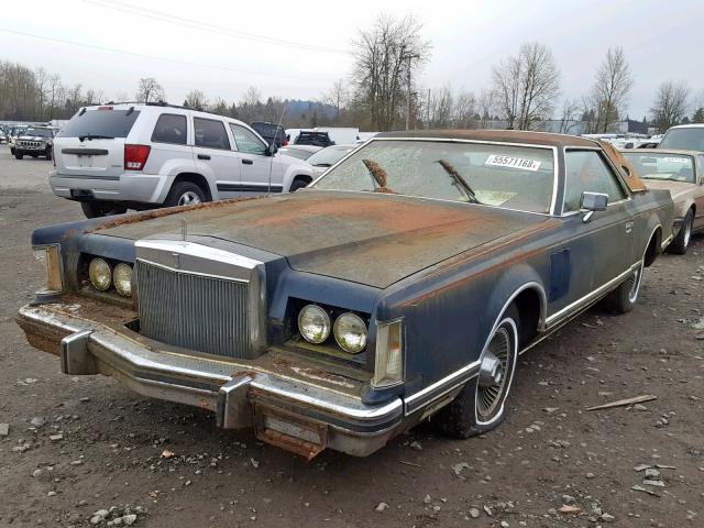 7Y89A914698 - 1977 LINCOLN MKC BLACK BLUE photo 2