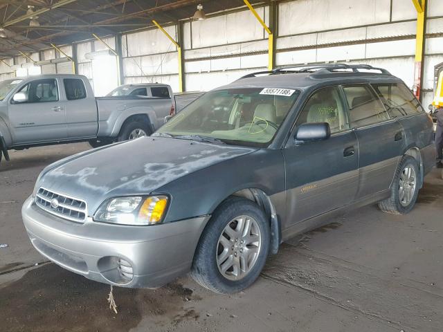 4S3BH665127611317 - 2002 SUBARU LEGACY OUT GREEN photo 2