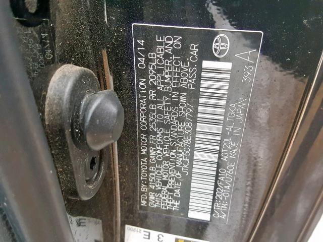 JTKJF5C78E3087797 - 2014 TOYOTA SCION TC შავი ფოტო 10