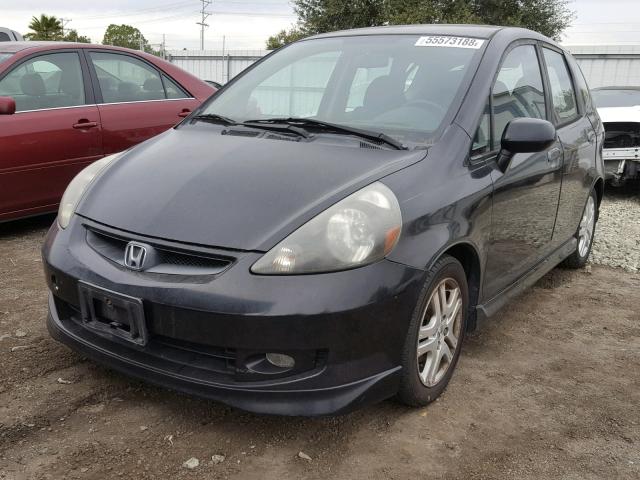 JHMGD38618S013903 - 2008 HONDA FIT SPORT BLACK photo 2