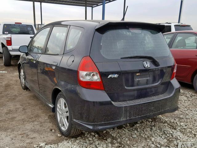 JHMGD38618S013903 - 2008 HONDA FIT SPORT BLACK photo 3