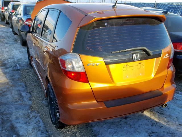 JHMGE8H87AC800916 - 2010 HONDA FIT SPORT ORANGE photo 3