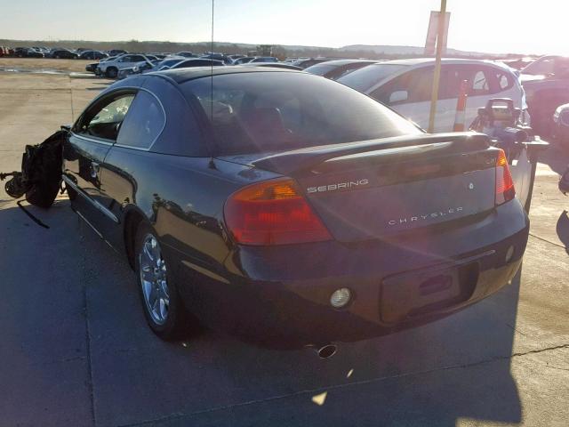 4C3AG52H32E152282 - 2002 CHRYSLER SEBRING LX BLACK photo 3