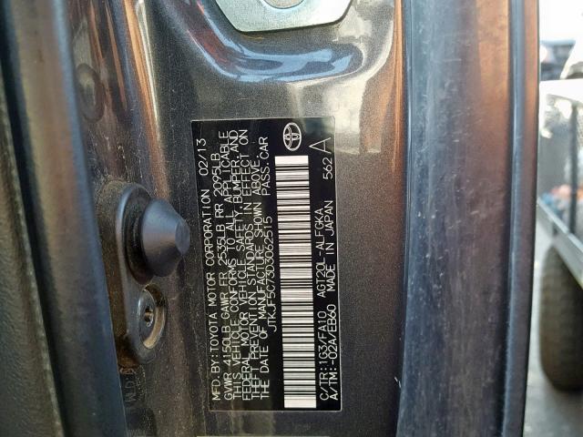 JTKJF5C73D3062515 - 2013 TOYOTA SCION TC Grafit foto 10