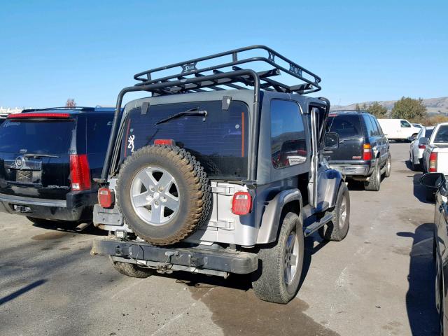 1J4FA39SX4P726405 - 2004 JEEP WRANGLER X GRAY photo 4