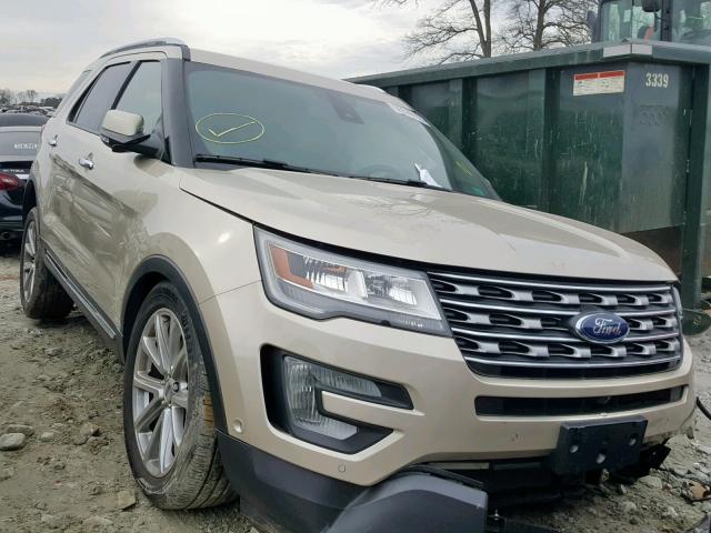 1FM5K7F8XHGD48103 - 2017 FORD EXPLORER L GOLD photo 1