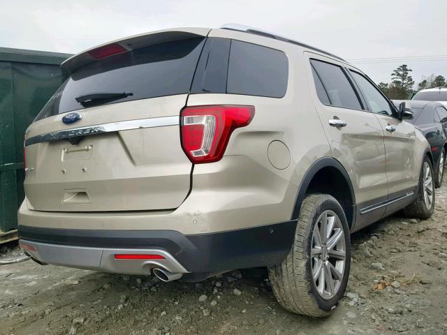 1FM5K7F8XHGD48103 - 2017 FORD EXPLORER L GOLD photo 4