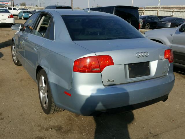 WAUAF68E75A517171 - 2005 AUDI A4 2.0T BLUE photo 3