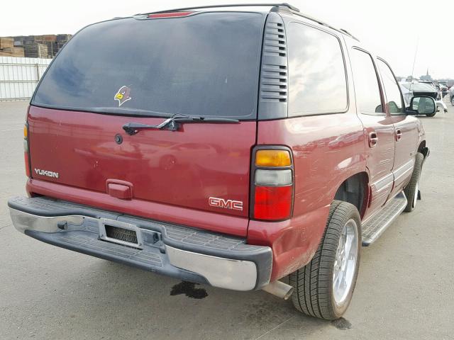 1GKEC13V44J176208 - 2004 GMC YUKON MAROON photo 4