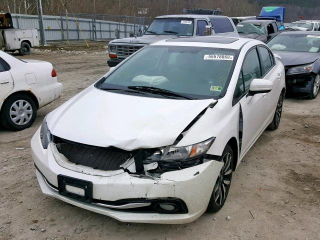 19XFB2F9XFE057991 - 2015 HONDA CIVIC EXL WHITE photo 2