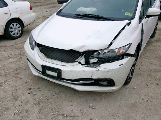 19XFB2F9XFE057991 - 2015 HONDA CIVIC EXL WHITE photo 9