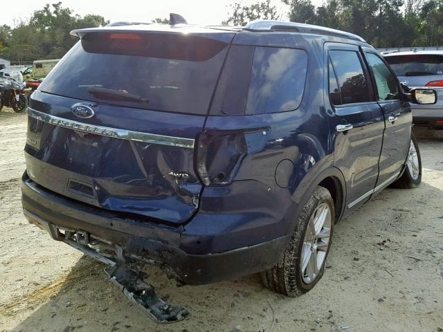 1FM5K8F84GGA83215 - 2016 FORD EXPLORER L BLUE photo 4