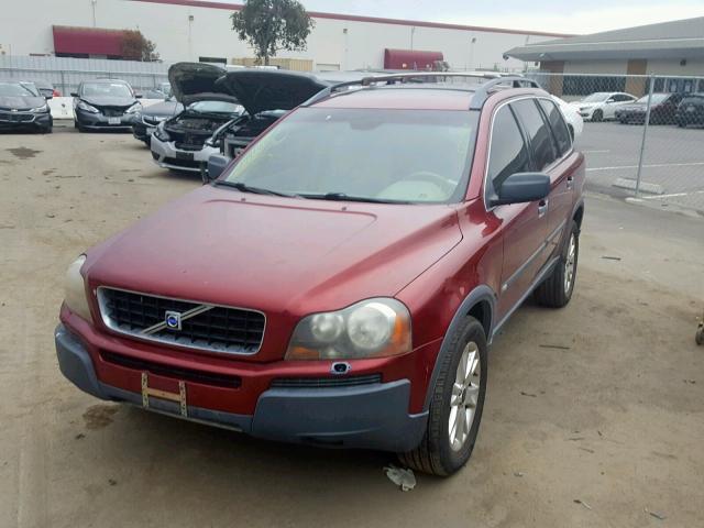 YV1CZ91H341077662 - 2004 VOLVO XC90 T6 MAROON photo 2