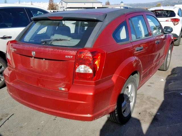 1B3HB48B37D147962 - 2007 DODGE CALIBER SX RED photo 4