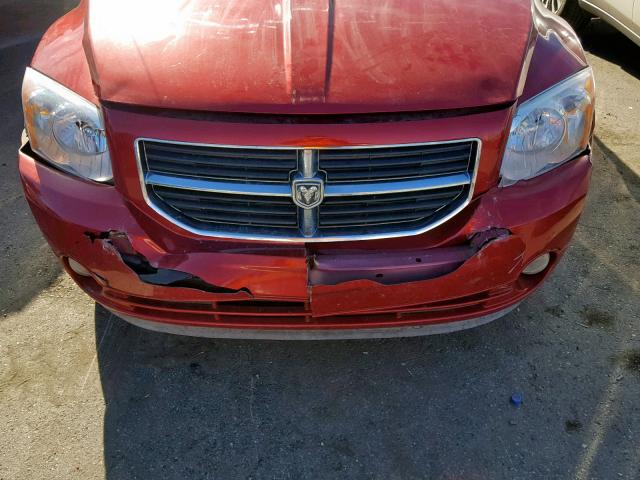 1B3HB48B37D147962 - 2007 DODGE CALIBER SX RED photo 9