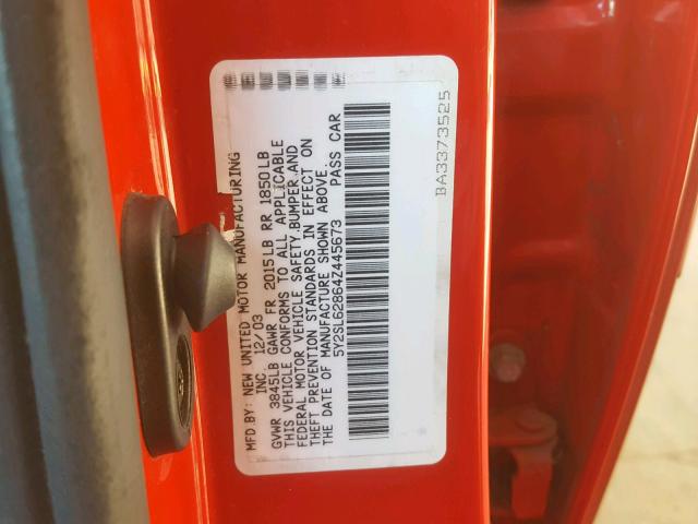 5Y2SL62864Z445673 - 2004 PONTIAC VIBE RED photo 10