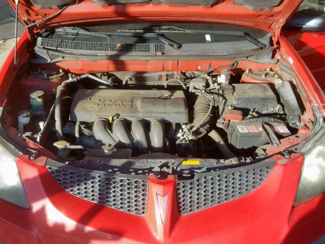 5Y2SL62864Z445673 - 2004 PONTIAC VIBE RED photo 7