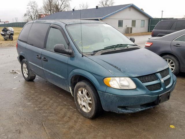 1B4GP25312B739522 - 2002 DODGE CARAVAN SE GREEN photo 1