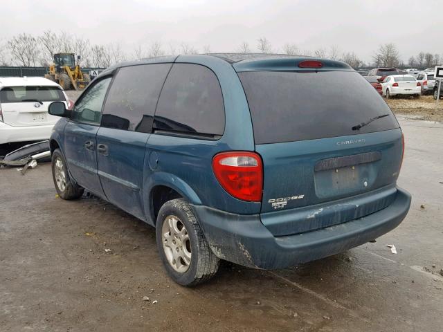 1B4GP25312B739522 - 2002 DODGE CARAVAN SE GREEN photo 3