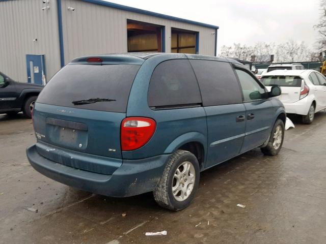 1B4GP25312B739522 - 2002 DODGE CARAVAN SE GREEN photo 4